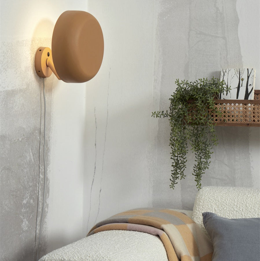 Applique Murale Porto Ronde Fer Moutarde 25 cm