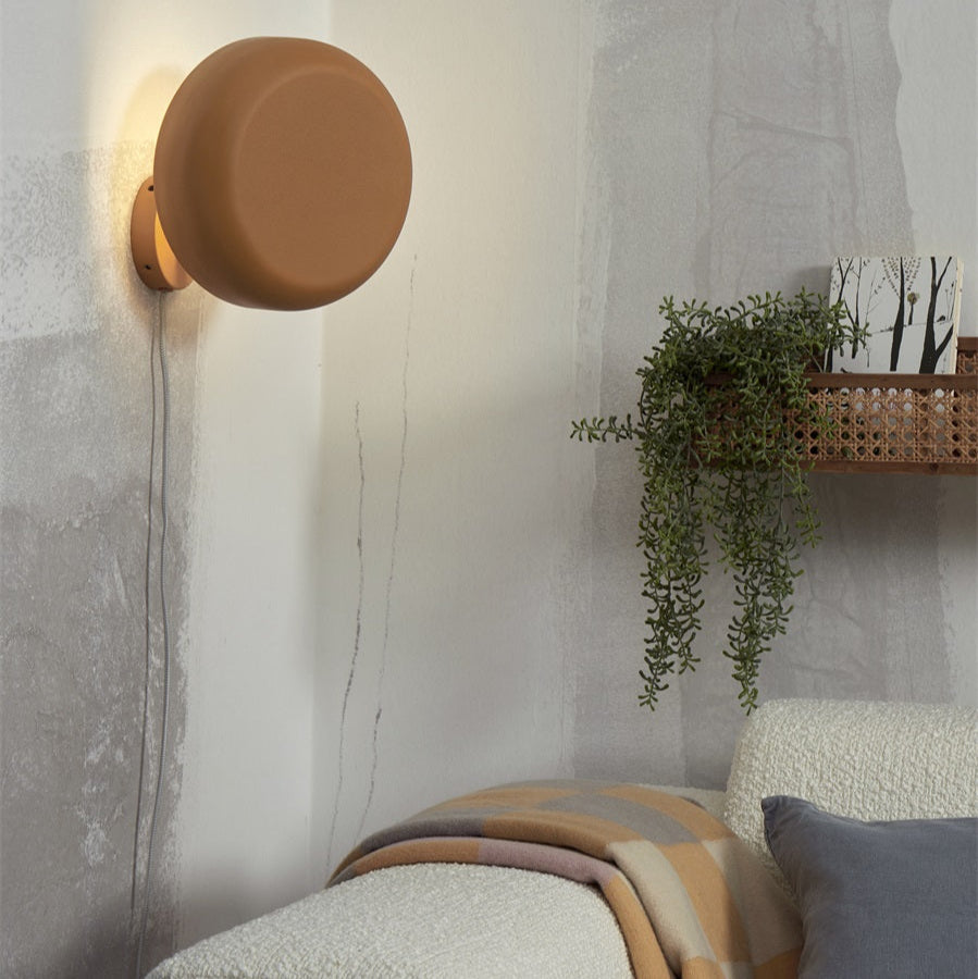 Applique Murale Porto Ronde Fer Moutarde 25 cm