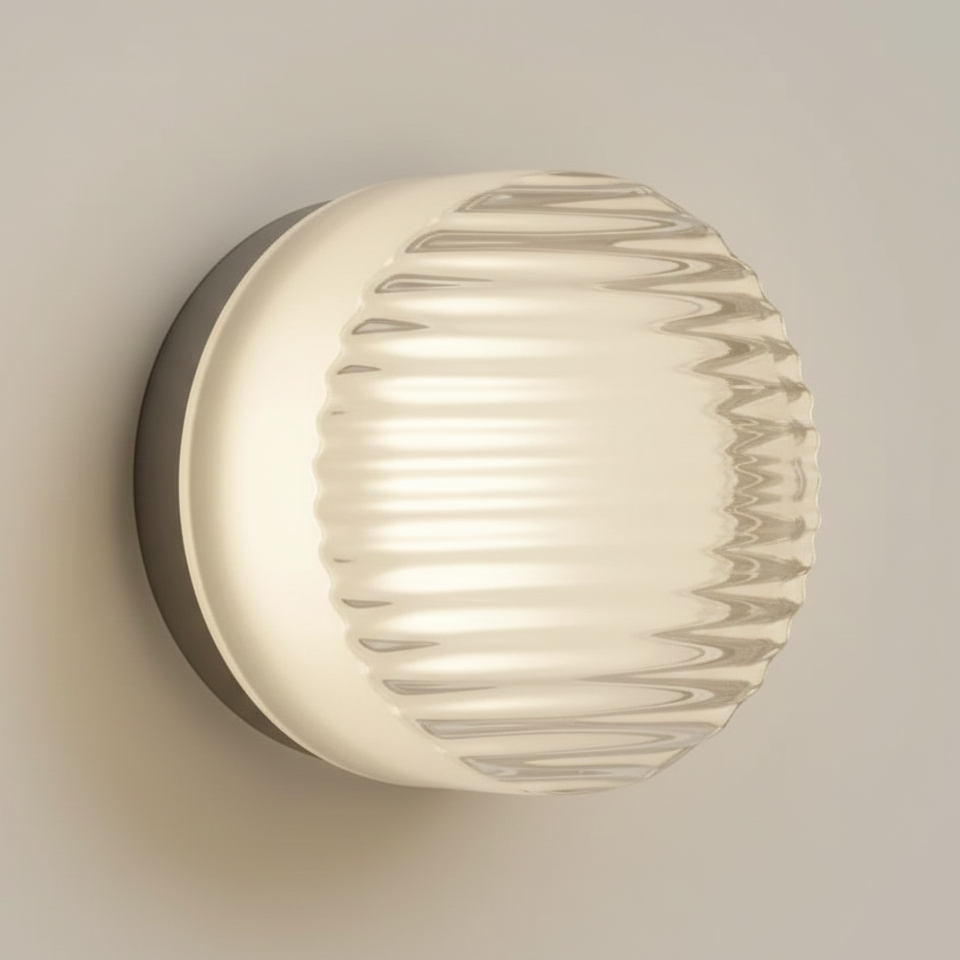 Applique Murale Ronde LED en Acrylique Rainuré Nordique