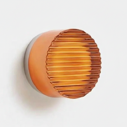 Applique Murale LED Ronde Orange en Acrylique Rainuré