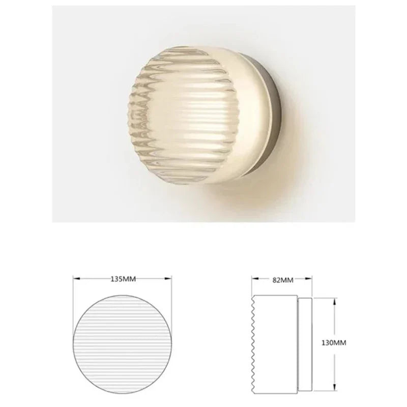 Applique Murale Ronde LED en Acrylique Rainuré Nordique