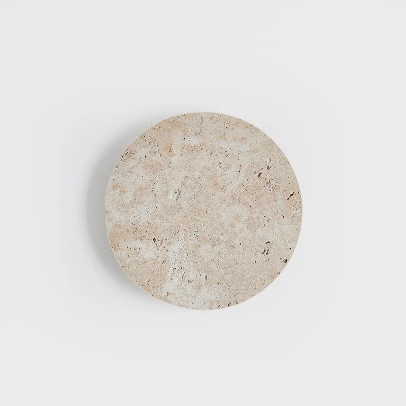 Applique Murale Ronde en Travertin Naturel