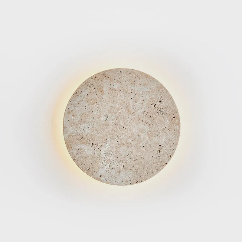 Applique Murale Ronde en Travertin Naturel