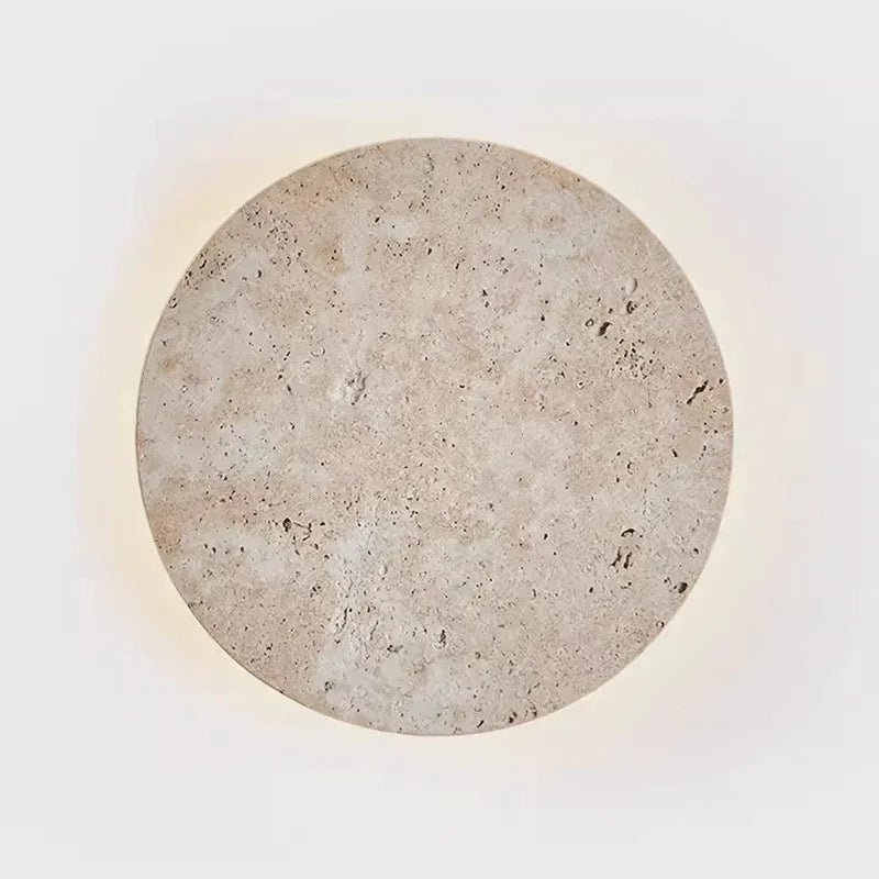 Applique Murale Ronde en Travertin Naturel