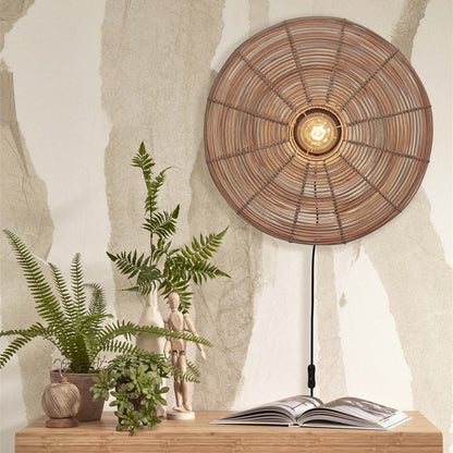 Applique Murale Tanami Rotin Tressé Naturel 55 cm