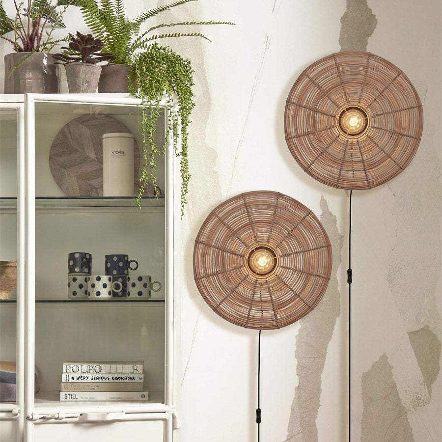 Applique Murale Tanami Rotin Tressé Naturel 55 cm