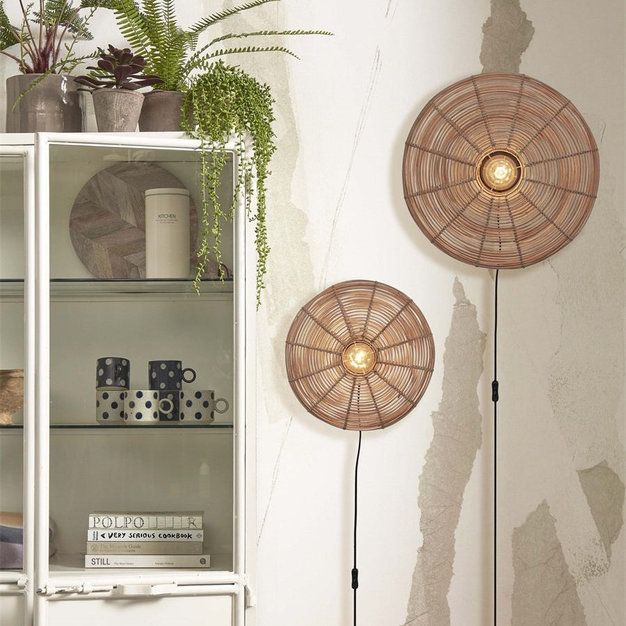 Applique Murale Tanami Rotin Tressé Naturel 55 cm