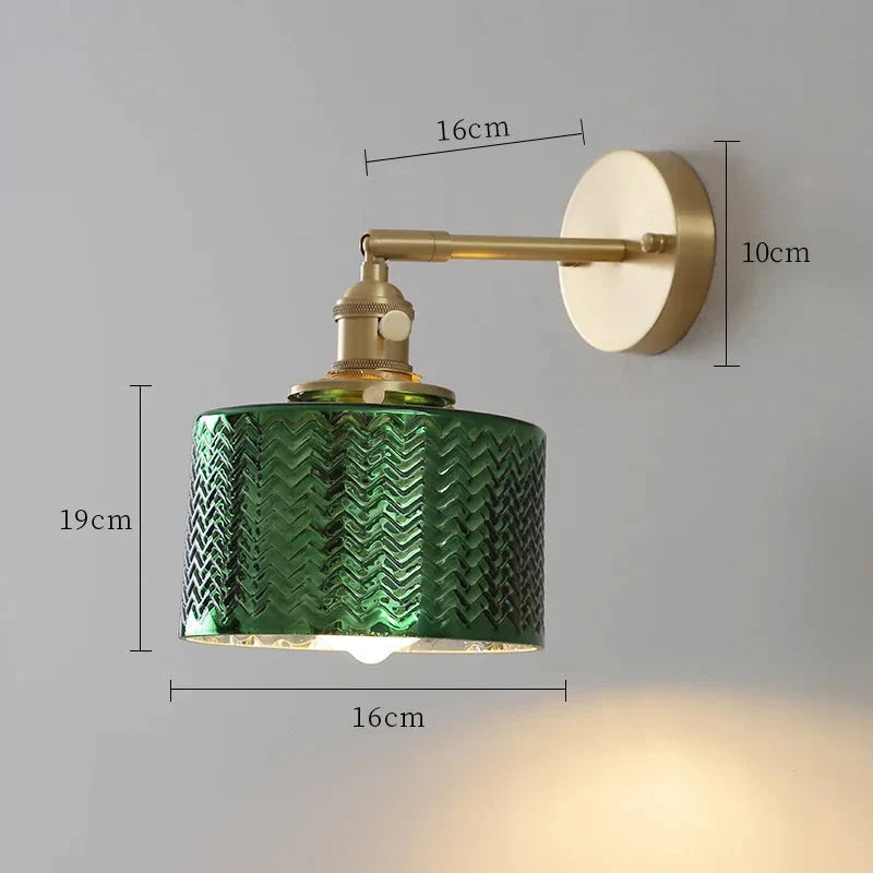 Applique Murale Orientable en Verre Strié et Laiton, Bras Articulé Rétro Nordique