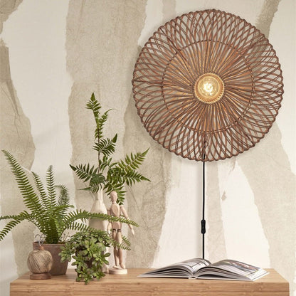 Applique Murale Zanzibar Rotin Tressé Naturel 55 cm