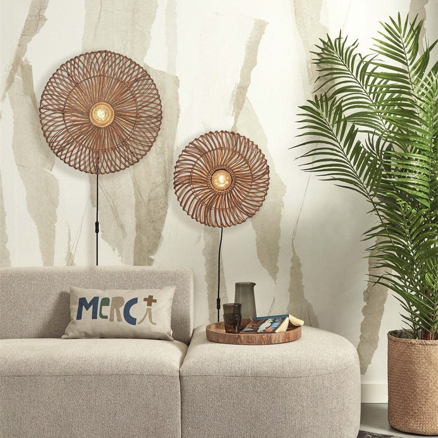 Applique Murale Zanzibar Rotin Tressé Naturel 55 cm