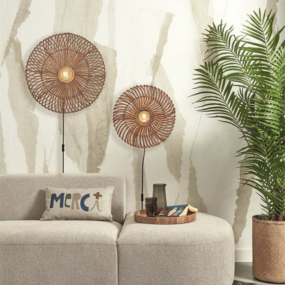 Applique Murale Zanzibar Rotin Tressé Naturel 55 cm