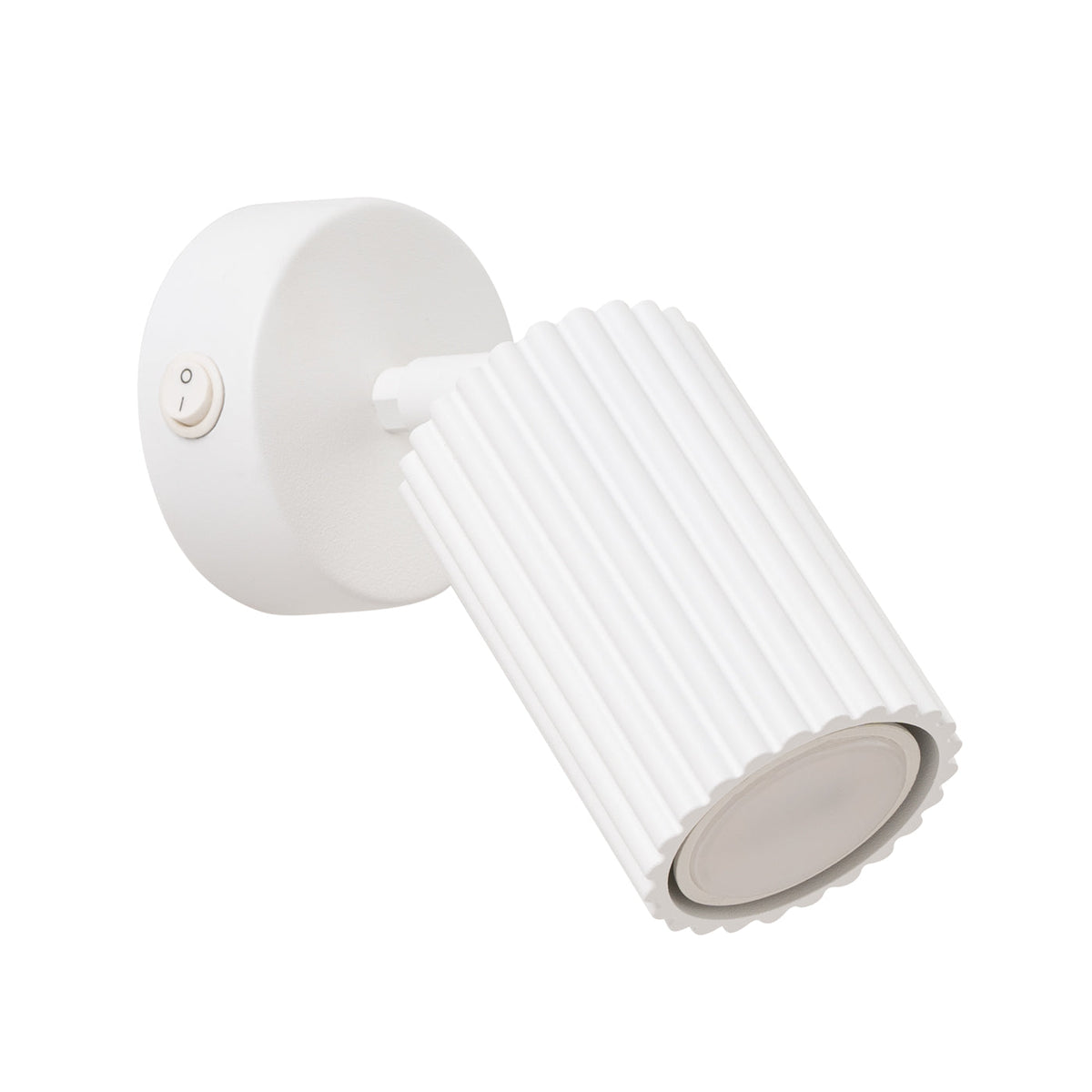 Applique Murale Orientable Oslo avec Interrupteur en Aluminium Cannelé Blanc