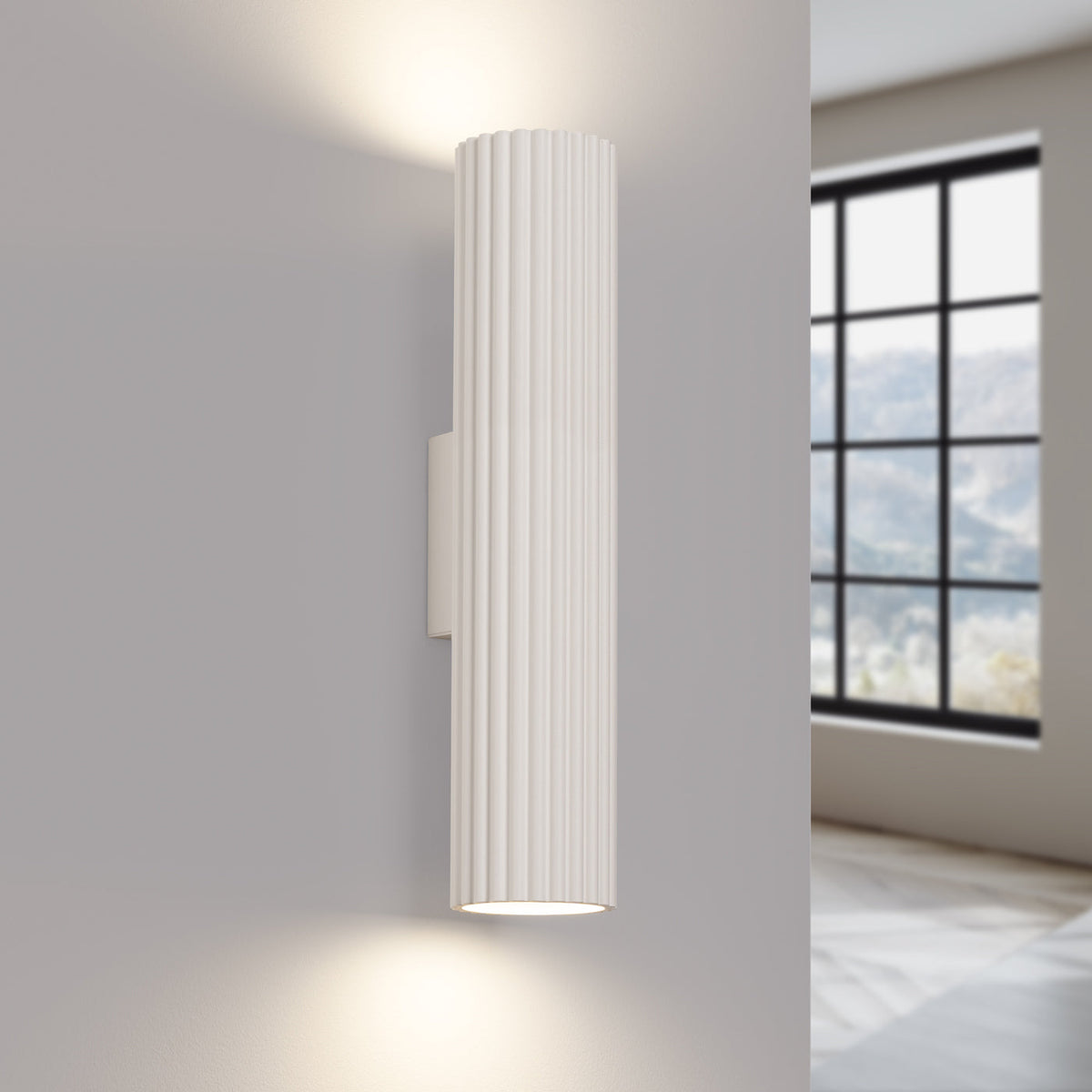 Applique Murale Oslo 30 cm en Aluminium Cannelé Beige