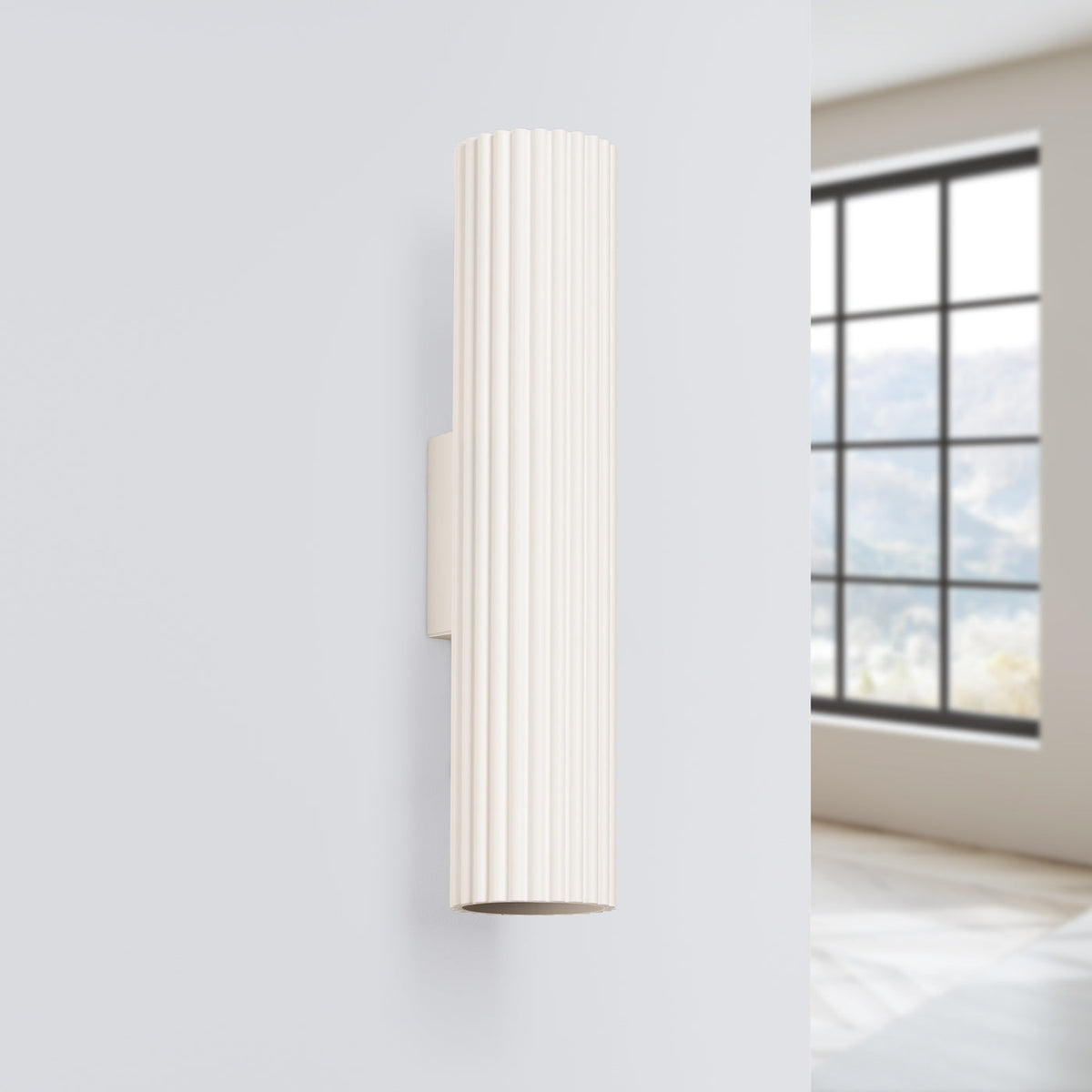 Applique Murale Oslo 30 cm en Aluminium Cannelé Beige