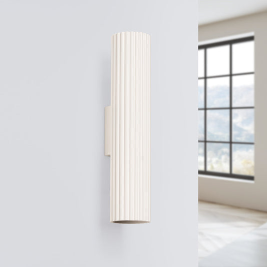 Applique Murale Oslo 30 cm en Aluminium Cannelé Beige