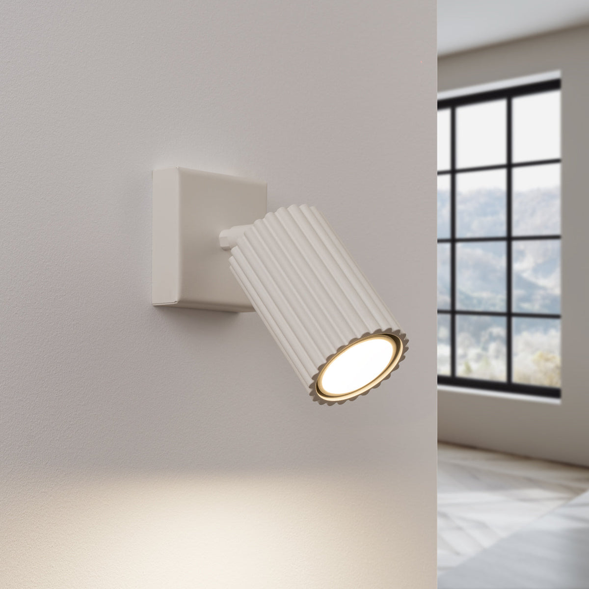 Applique Murale Orientable Oslo en Aluminium Cannelé Beige