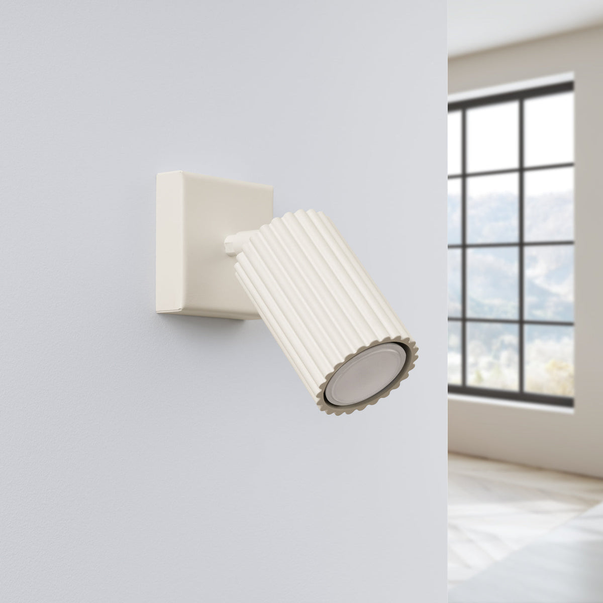 Applique Murale Orientable Oslo en Aluminium Cannelé Beige