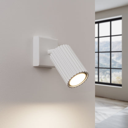 Applique Murale Orientable Oslo en Aluminium Cannelé Blanc