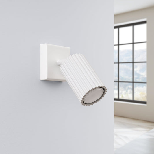 Applique Murale Orientable Oslo en Aluminium Cannelé Blanc