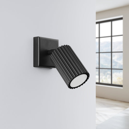 Applique Murale Orientable Oslo en Aluminium Cannelé Noir
