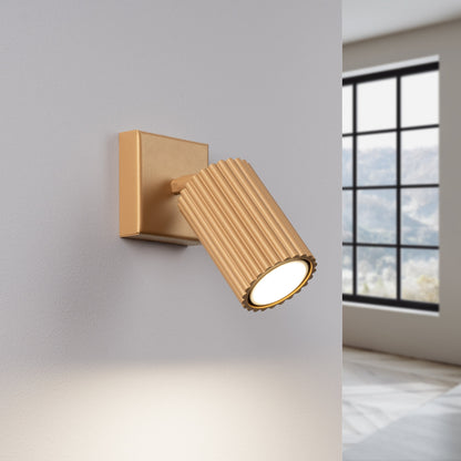Applique Murale Orientable Oslo en Aluminium Cannelé Or