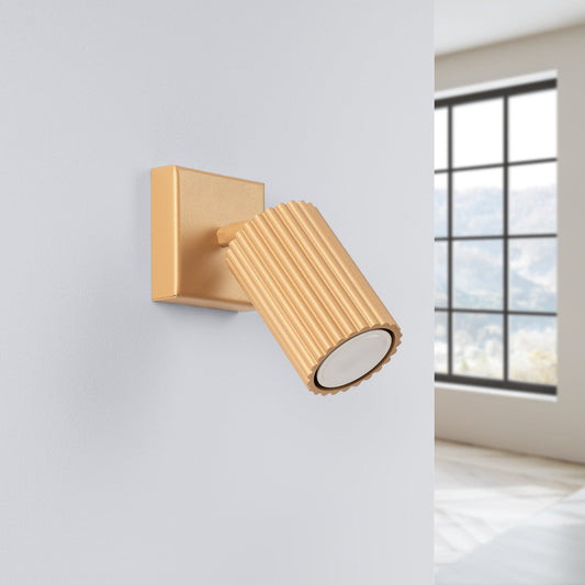Applique Murale Orientable Oslo en Aluminium Cannelé Or
