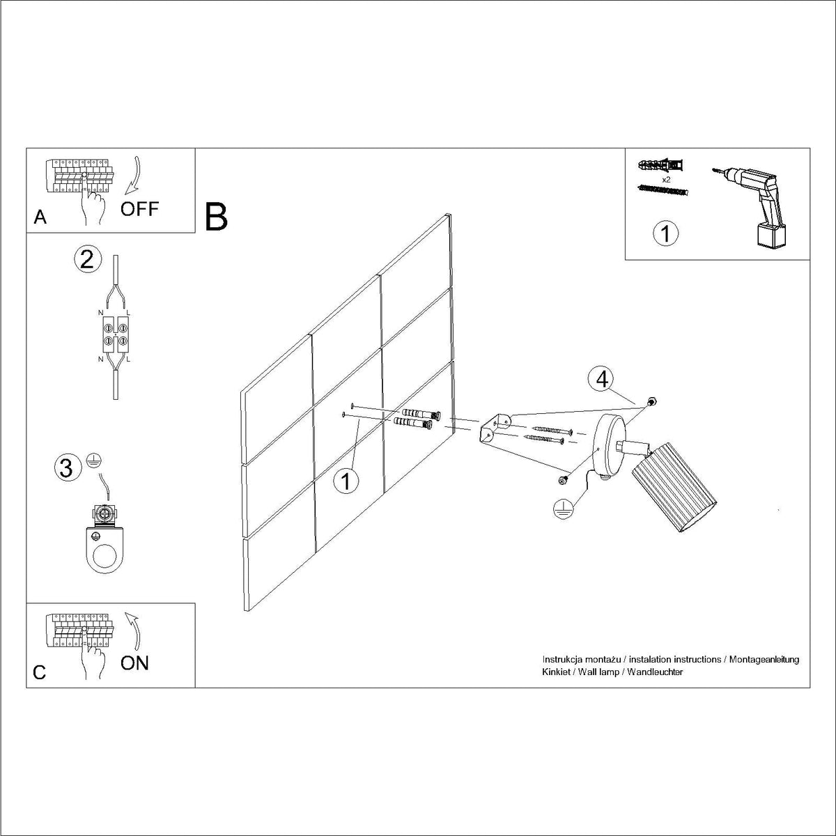 Applique Murale Orientable Oslo avec Interrupteur en Aluminium Cannelé Blanc