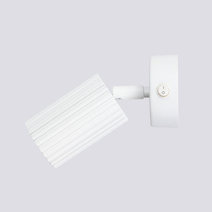 Applique Murale Orientable Oslo avec Interrupteur en Aluminium Cannelé Blanc