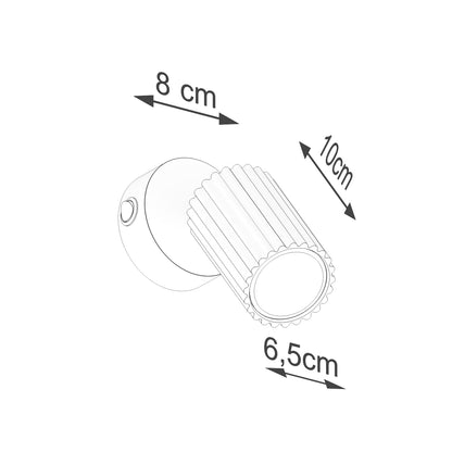 Applique Murale Orientable Oslo avec Interrupteur en Aluminium Cannelé Blanc