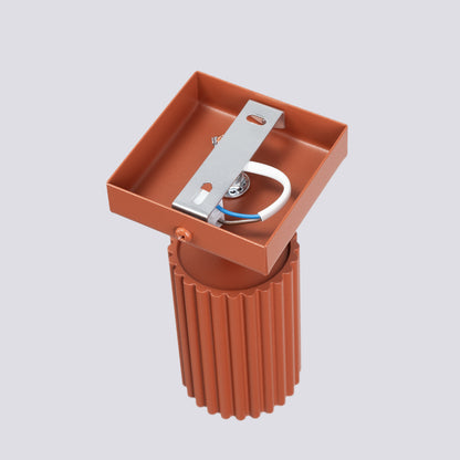 Applique Murale Orientable Oslo en Aluminium Cannelé Rouge Ocre