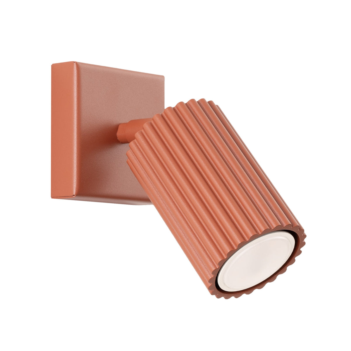 Applique Murale Orientable Oslo en Aluminium Cannelé Rouge Ocre