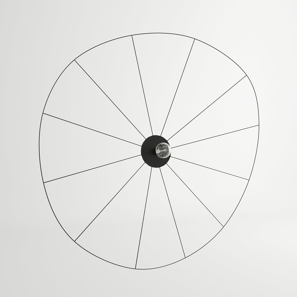 Applique / Plafonnier Circulaire Filaire Noir 70 cm
