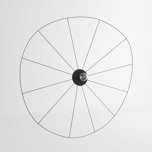 Applique / Plafonnier Circulaire Filaire Noir 70 cm