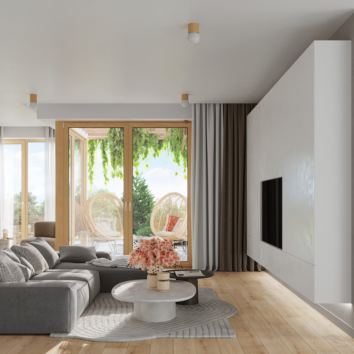 Applique Murale Pure Bois Naturel et Globe Opale
