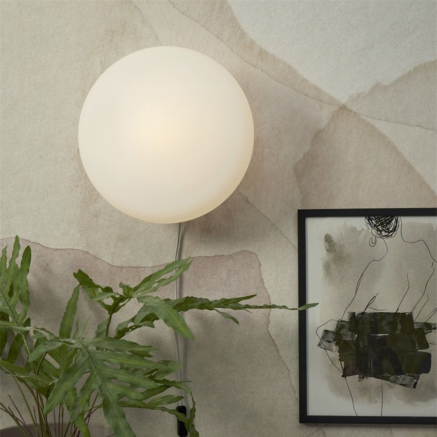 Applique Murale Sapporo Verre Blanc et Sable 34 cm