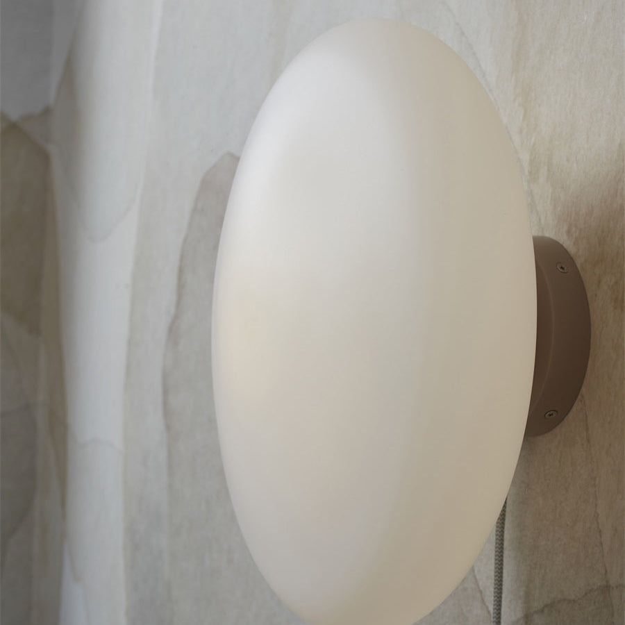 Applique Murale Sapporo Verre Blanc et Sable 34 cm