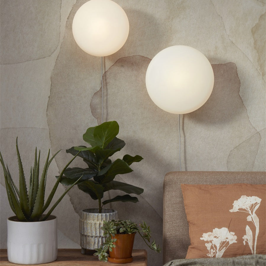 Applique Murale Sapporo Verre Blanc et Sable 34 cm
