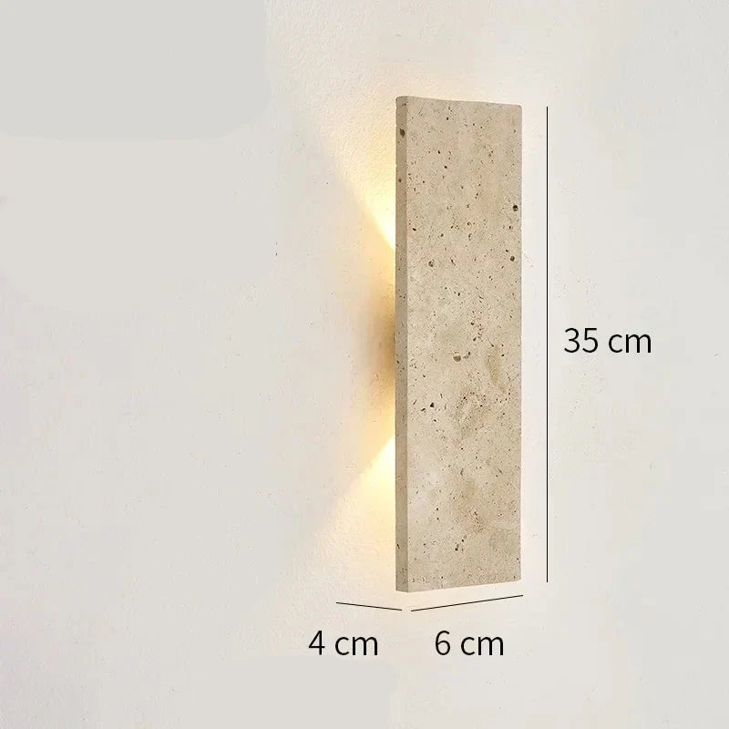 Applique Murale Travertin Rectangle Éclairage Bidirectionnel