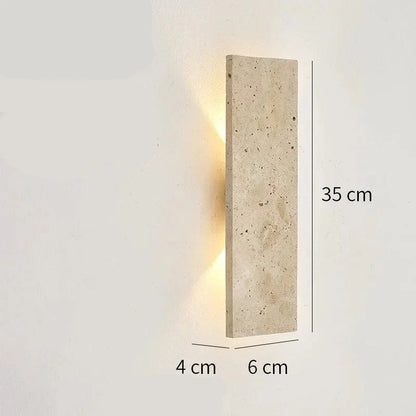Applique Murale Travertin Rectangle Éclairage Bidirectionnel