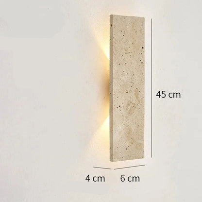 Applique Murale Travertin Rectangle Éclairage Bidirectionnel