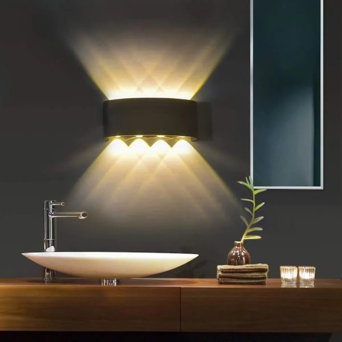 Applique Murale LED Aluminium Noir Étanche IP65
