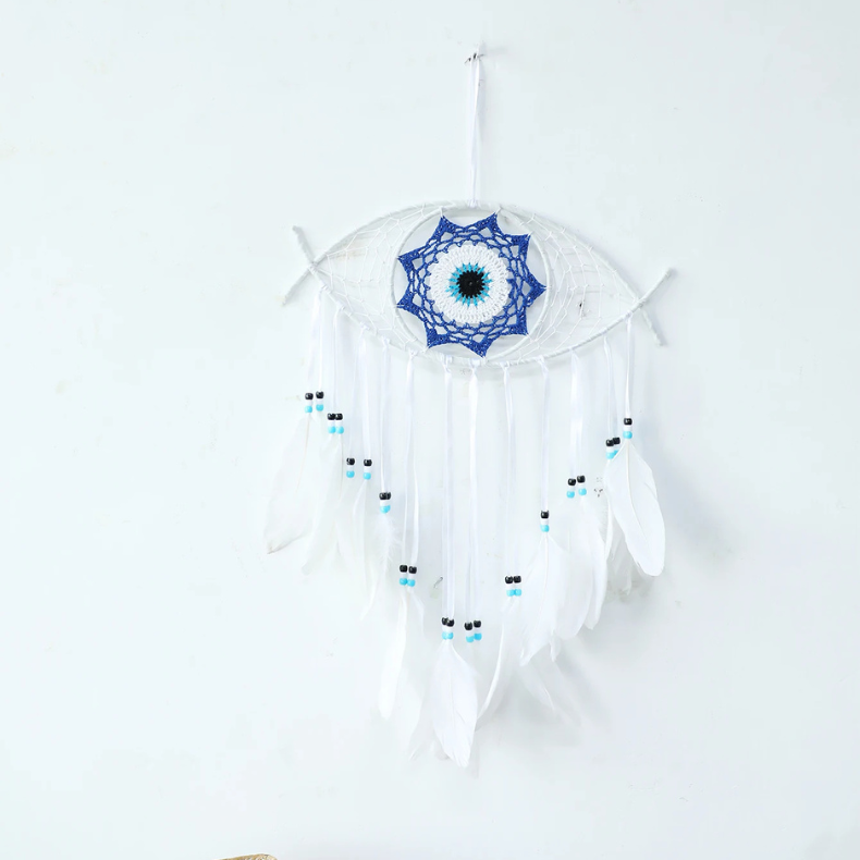 Décoration Murale Œil Bleu Macramé