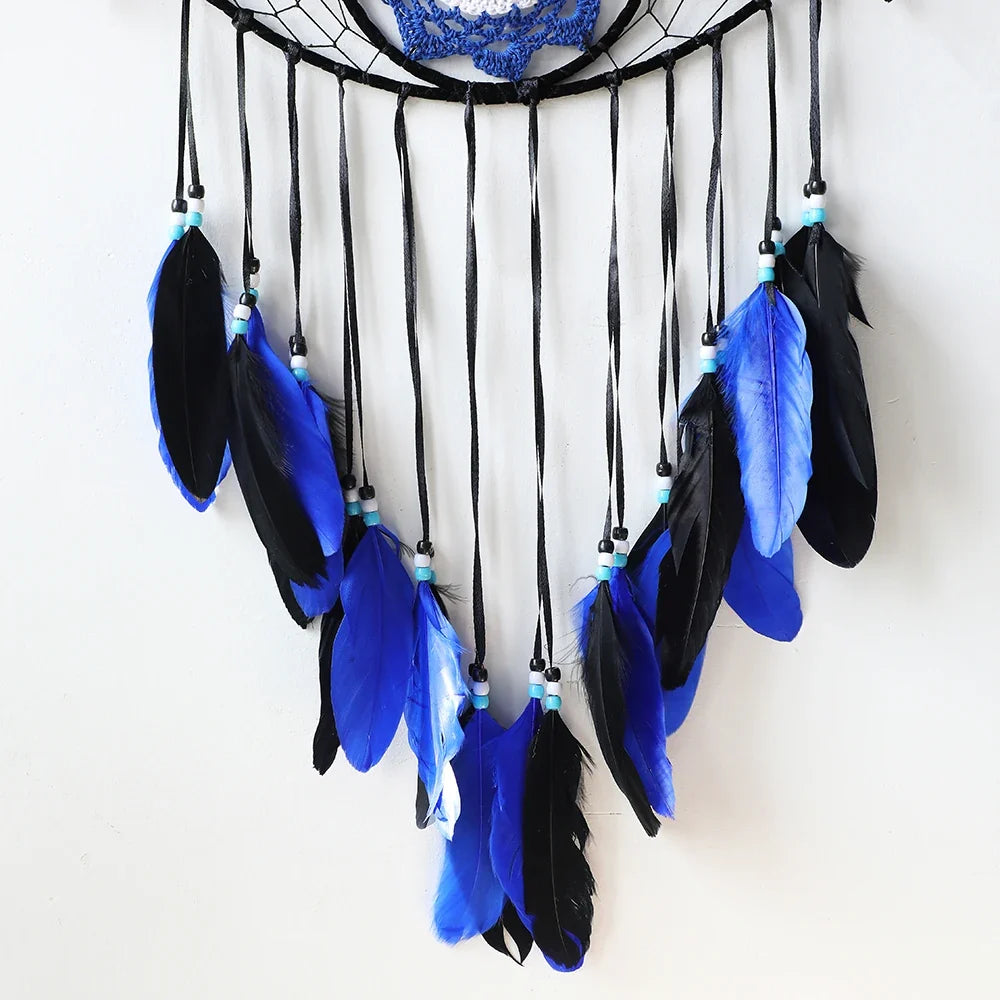 Décoration Murale Œil Bleu Macramé