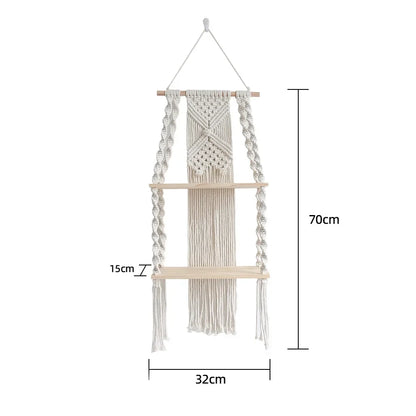 Étagère Murale Macramé Bohème Tissé