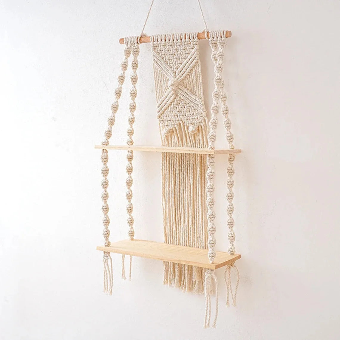 Étagère Murale Macramé Bohème Tissé