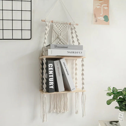 Étagère Murale Macramé Bohème Tissé