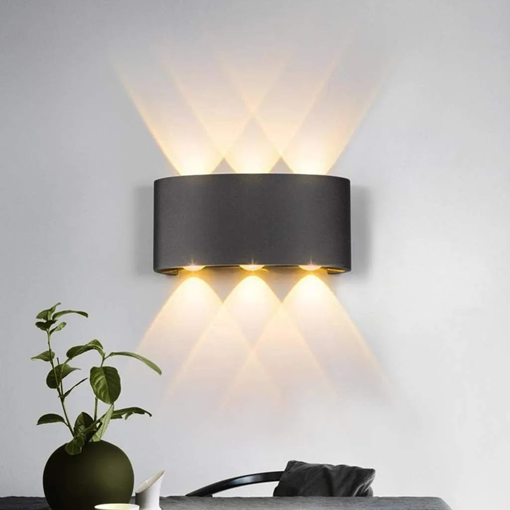 Applique Murale LED Aluminium Noir Étanche IP65