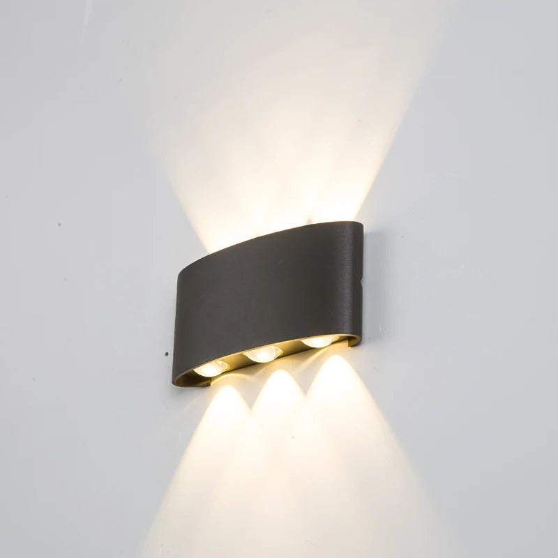 Applique Murale LED Aluminium Noir Étanche IP65