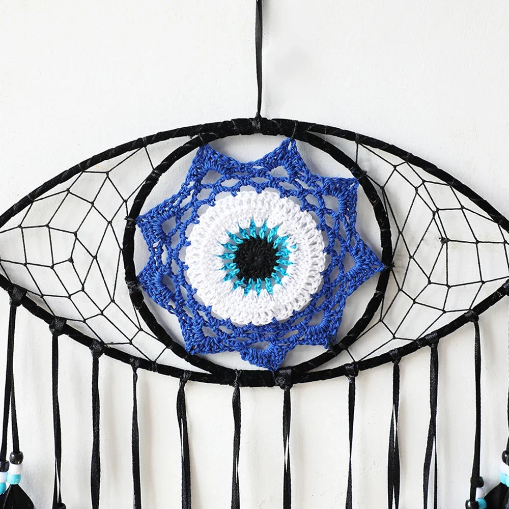 Décoration Murale Œil Bleu Macramé