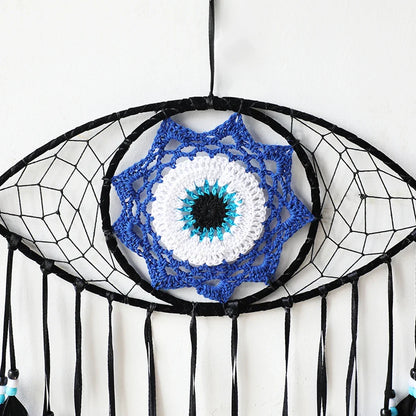 Décoration Murale Œil Bleu Macramé